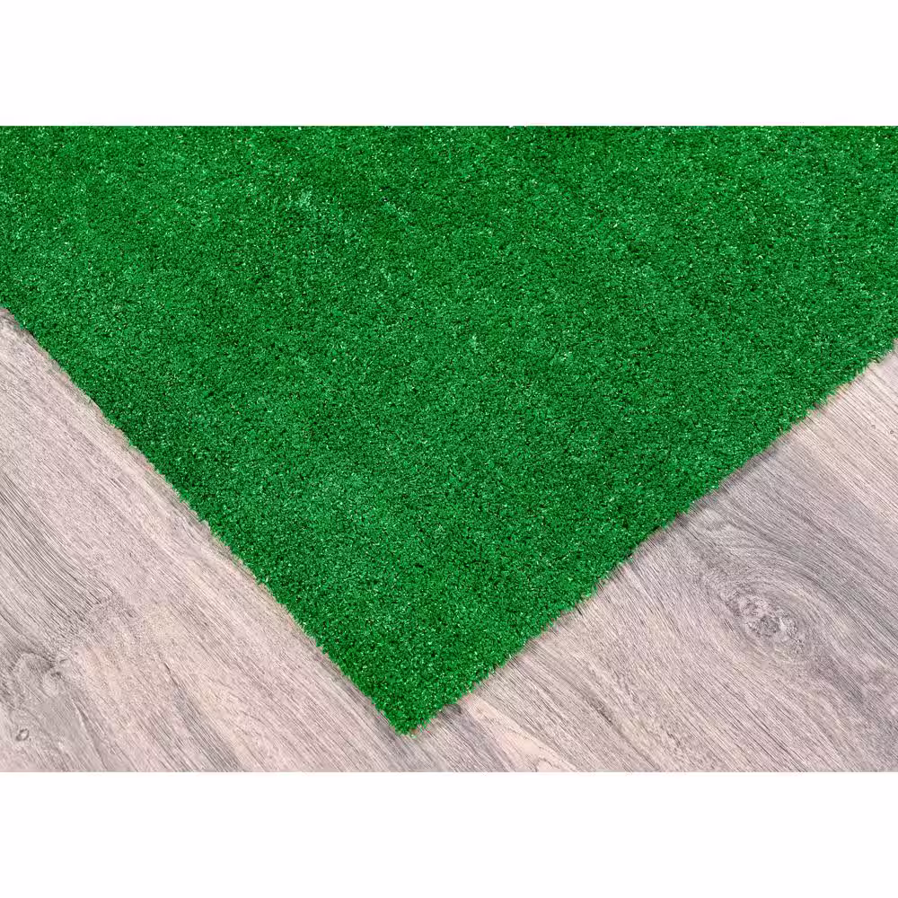 Garland Rug Artificial Grass Green 6 ft. x 9 ft. Solid Indoor/Outdoor Area Rug