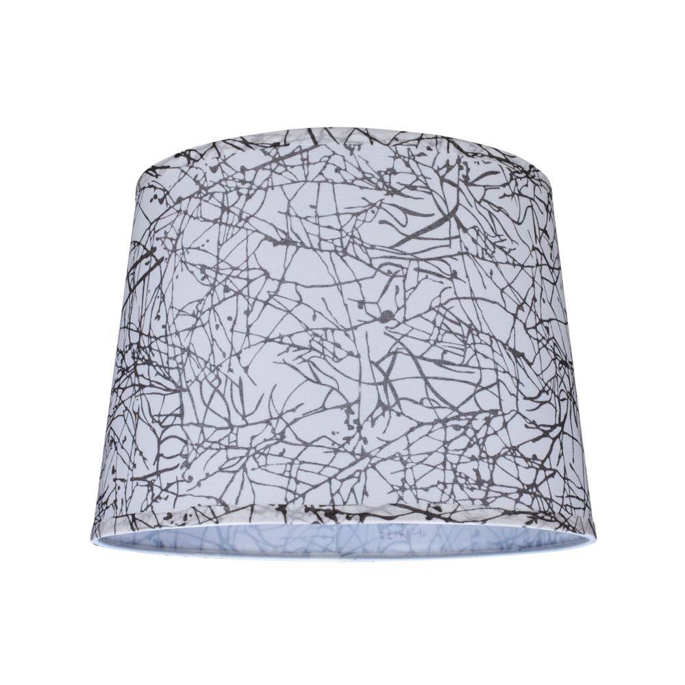 Aspen Creative Corporation 14 in. x 10 in. Off White and Printed Design Hardback Empire Lamp Shade