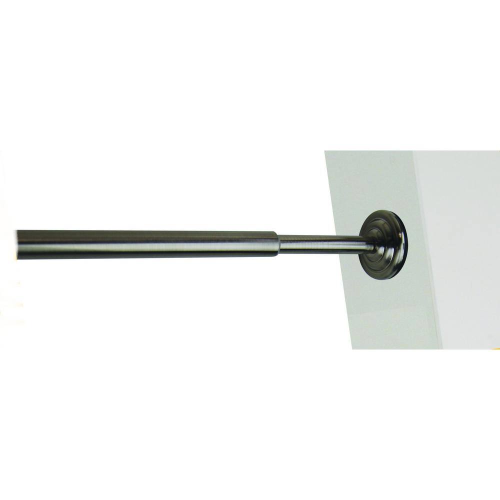 Versailles Home Fashions 15 in. to 24 in. Adjustable Steel Single Tension Rod in Brushed Nickel