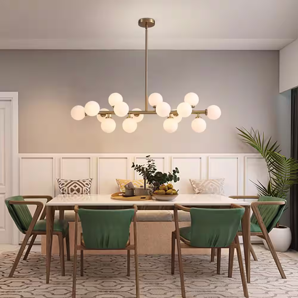 SILJOY 16-Light Brass Globe Sputnik Chandelier