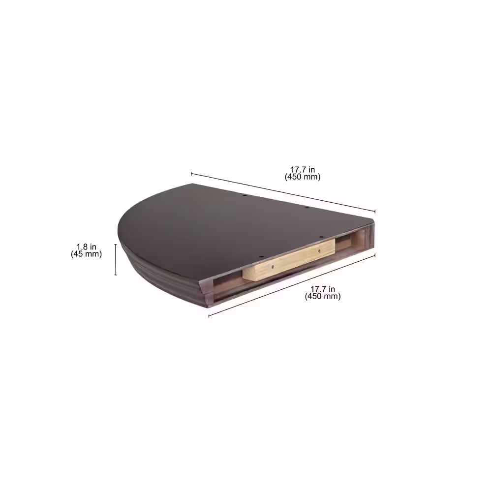 None PROFILE 17.7 in. x 17.7 in. x 1.8 in. Espresso MDF Floating Decorative Wall Shelf with Brackets