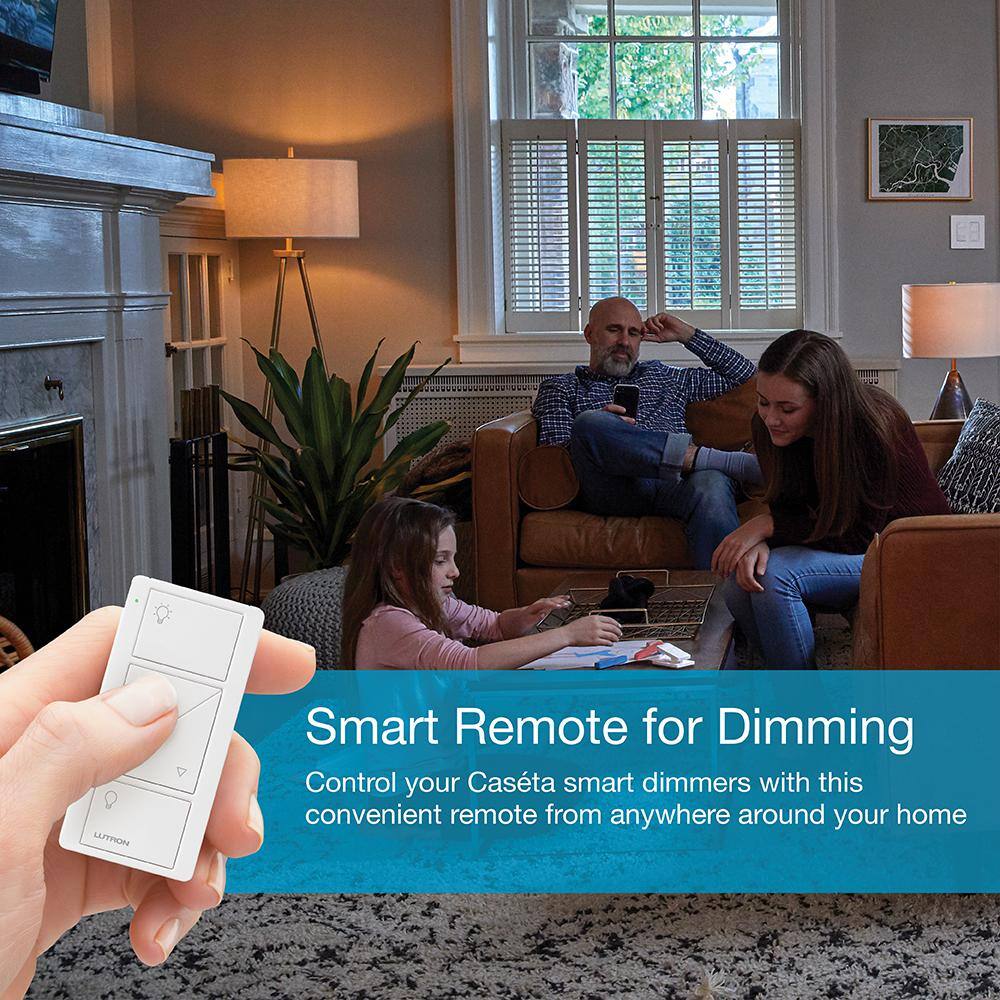 Lutron Pico Smart Remote (2-Button with Raise/Lower) for Caseta Smart Dimmer Switch, Ivory (PJ2-2BRL-GIV-L01)
