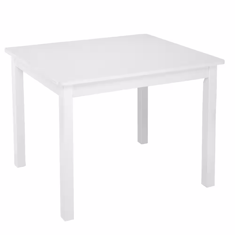 None 5-Piece Rectangle MDF Top White Kids' Table and Chairs Set