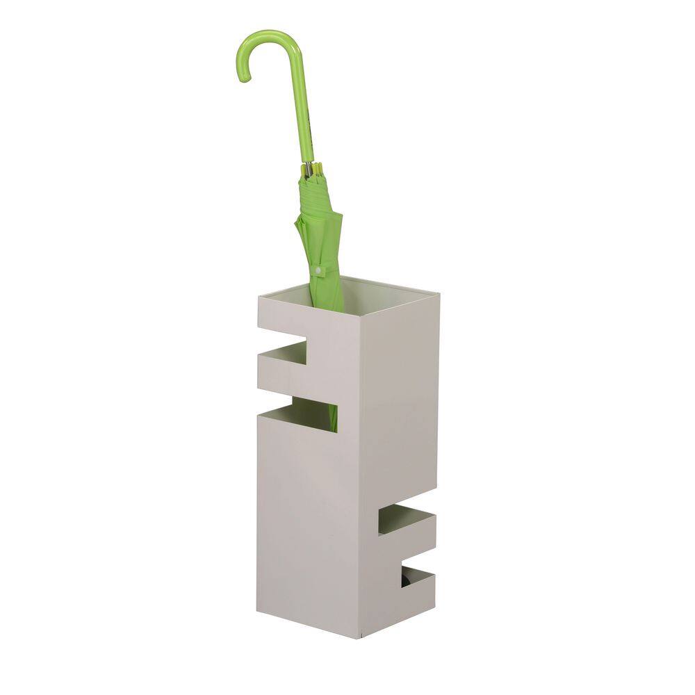 Signature Home Signature Home Derain Freestanding Square Umbrella Stand Rack, White. Dimensions: 8 in. W x 8 in. L x 19 in. H