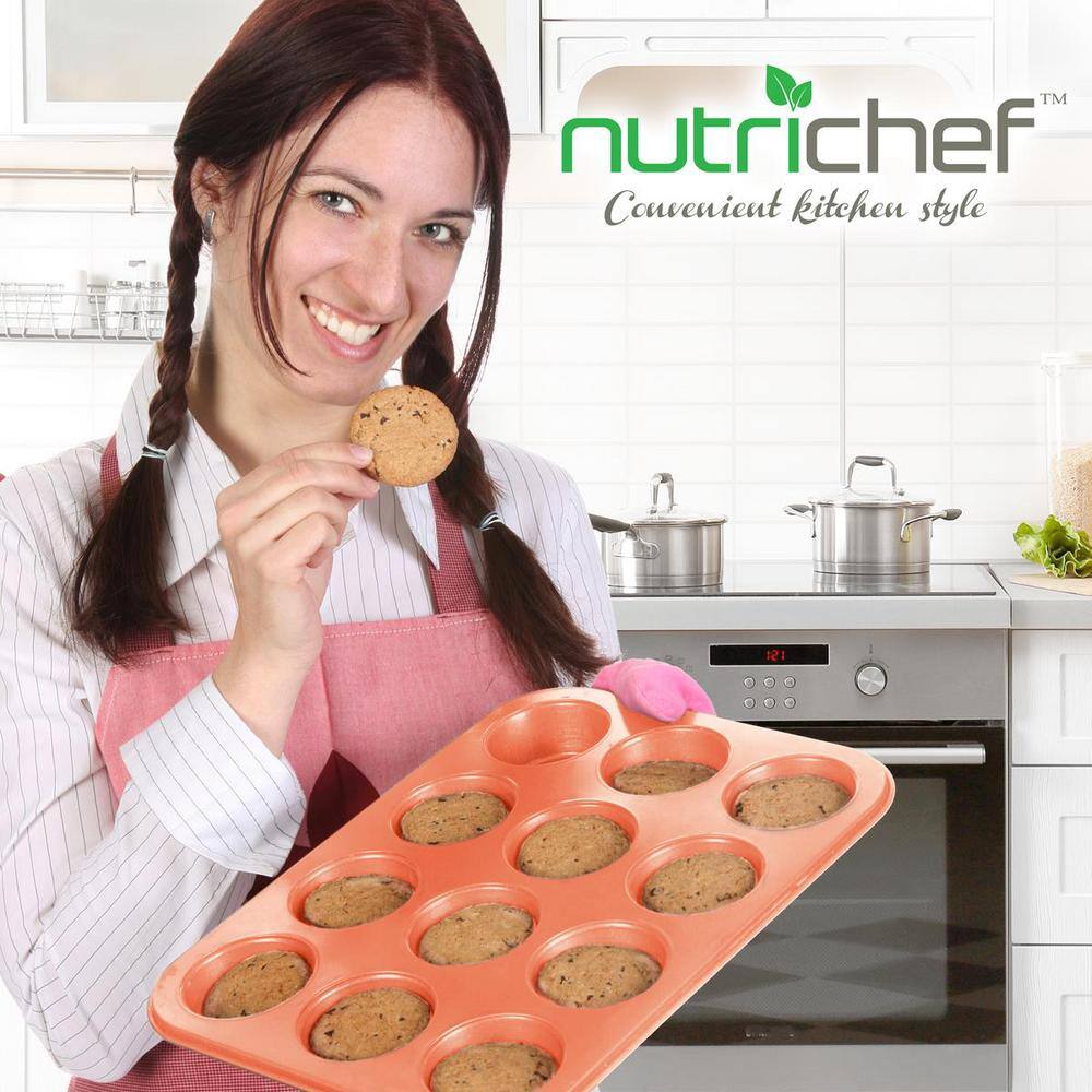 NutriChef 10-Piece Non-Stick Metallic Coating Dishwasher Safe Professional Home Kitchen Bake Pan Set PFOA, PFOS, PTFE Free