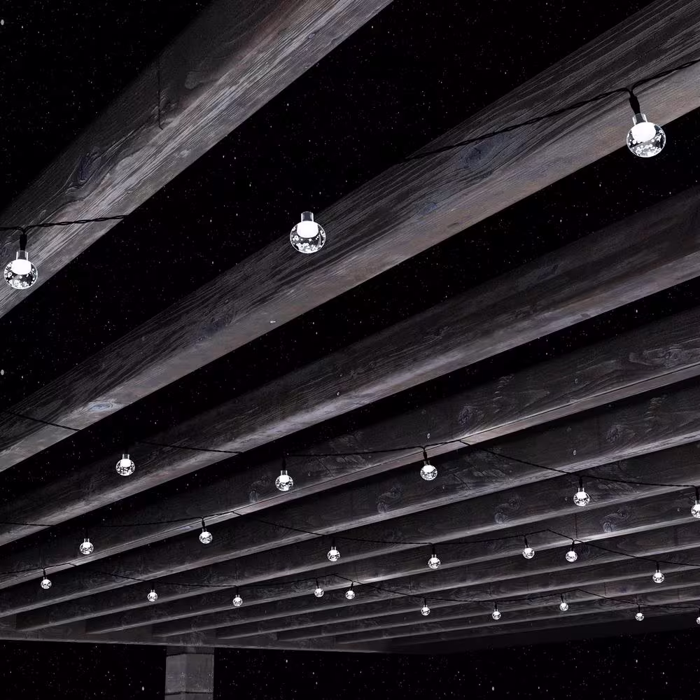 Pure Garden 30-Light 22 ft. Outdoor Solar Integrated LED String Lights in Cool White