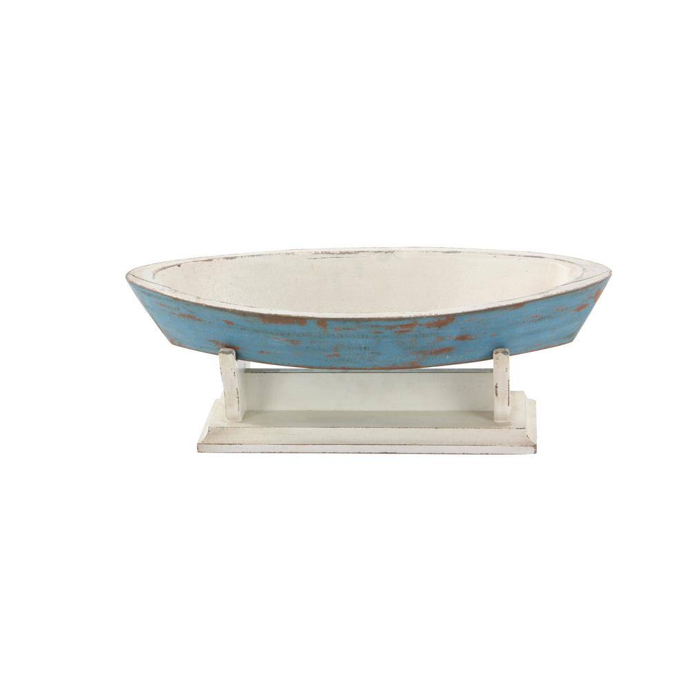 Litton Lane Blue Wood Sail Boat Sculpture