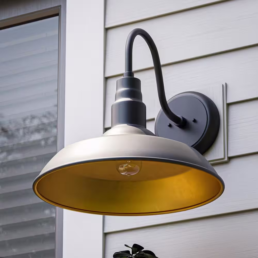 Home Decorators Collection Bell Ridge 18 in. 1-Light Black Extra-Large Outdoor Wall Lantern Sconce