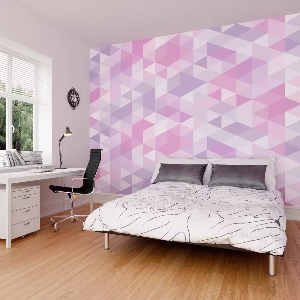 OhPopsi Pink Pastel Triangles Wall Mural