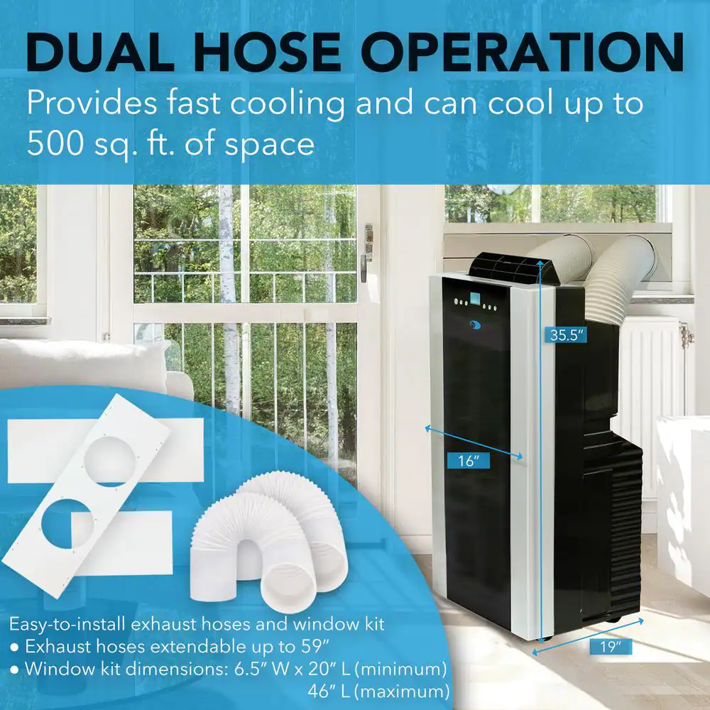Whynter 14,000 BTU Portable Air Conditioner with Dehumidifier and Remote