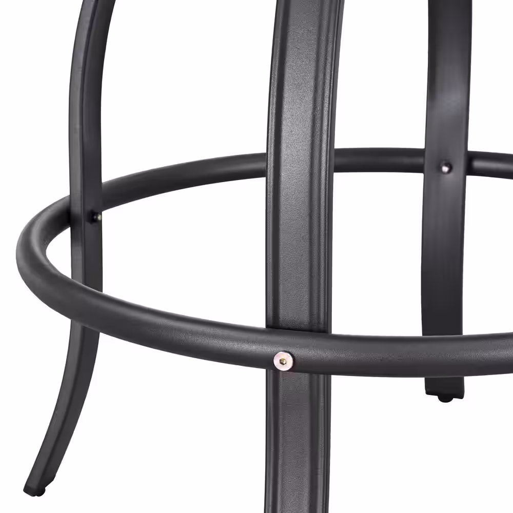 Patio Festival Gray 3-Piece Outdoor Sling Square Bar Height Outdoor Bistro Set