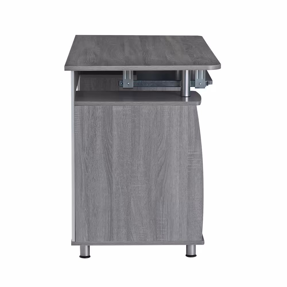 TECHNI MOBILI 48 in. Rectangular Gray 3 Drawer Computer Desk with Keyboard Tray