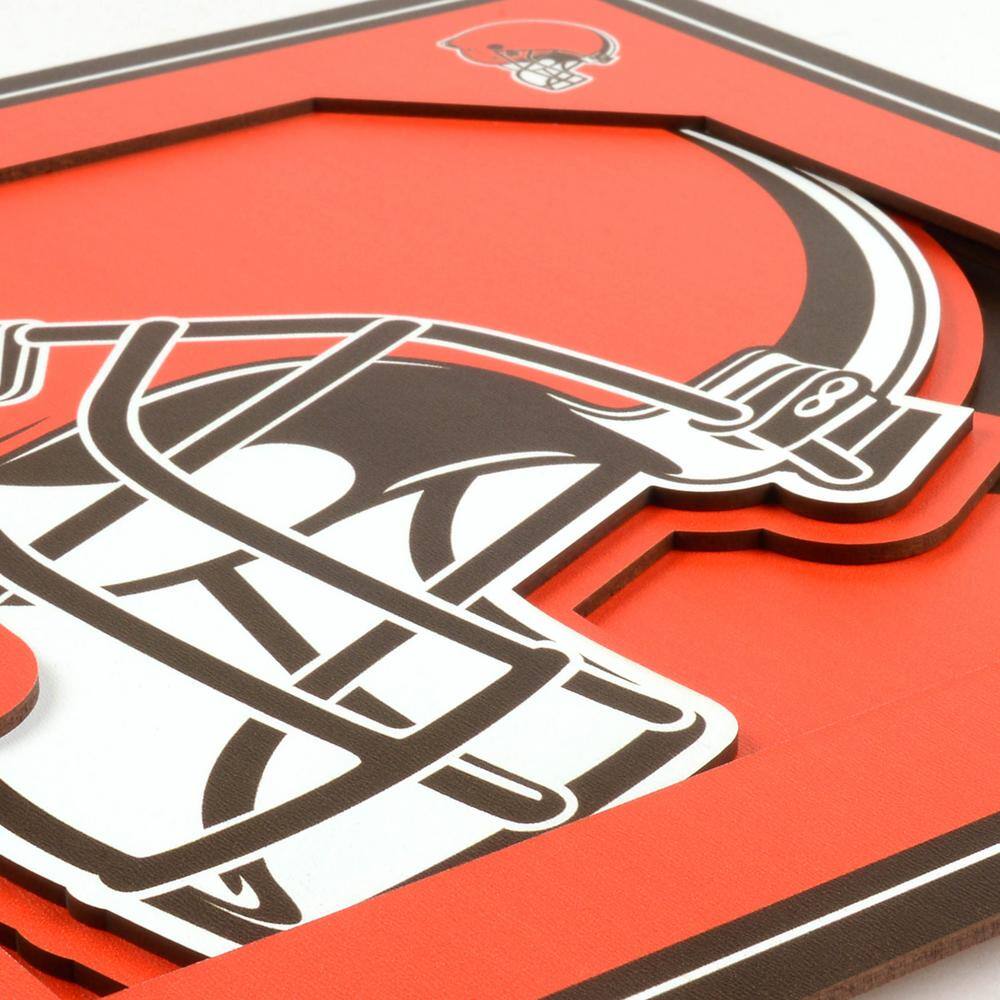 None NFL Cleveland Browns 3D Logo Series Wall Art - 12x12