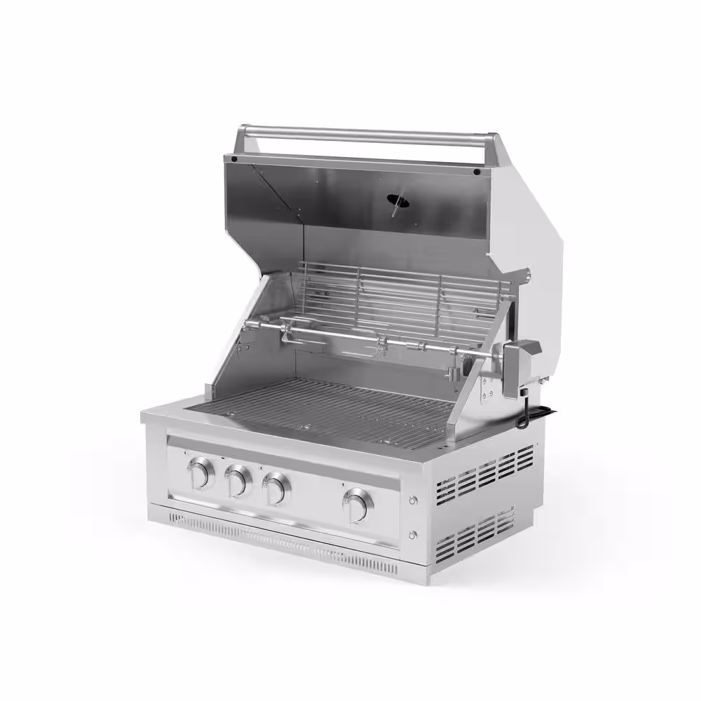 NewAge Products 33 in. Outdoor Kitchen 4-Burner Propane Gas Platinum Grill in Stainless Steel