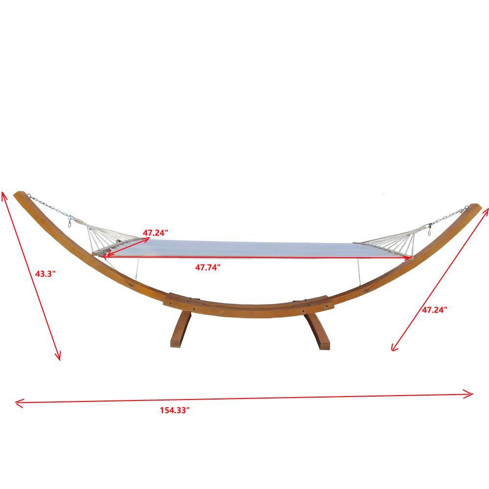 None 4 ft.1-Person Hammock with Stand Set for Outside, Plywood Plus Canvas
