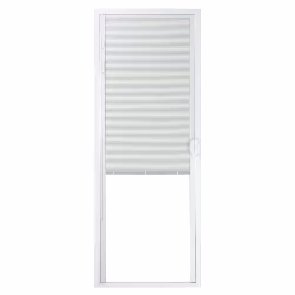 American Craftsman 60 in. x 80 in. 50 Series White Vinyl Sliding Patio Door Right-Hand Moving Panel with Blinds