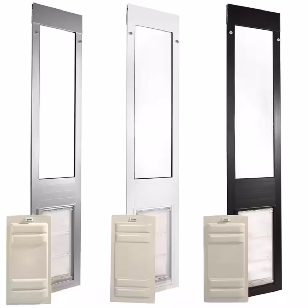 Endura Flap 6 in. x 11 in. Thermo Panel 3e Fits Patio Door 74.75 in. to 77.75 in. Tall in Satin Frame