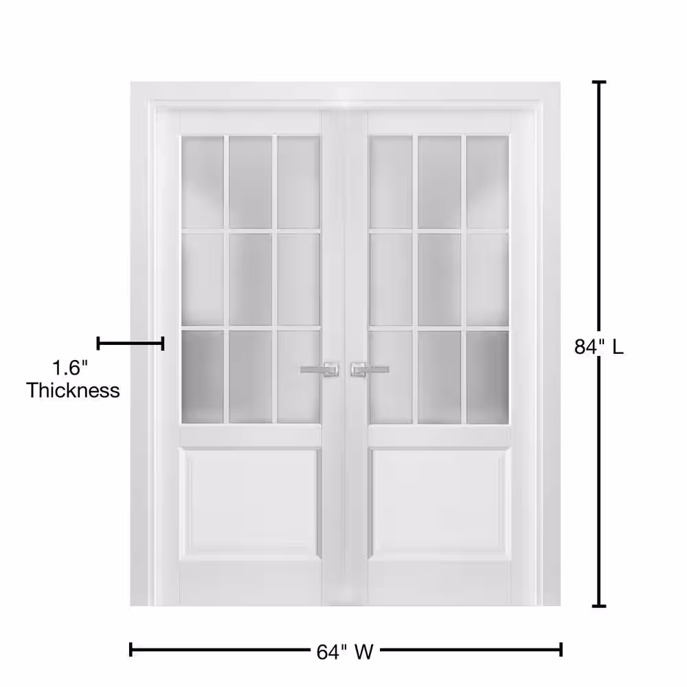 Sartodoors 64 in. x 84 in. Single Panel White Finished Pine Wood Interior Door Slab