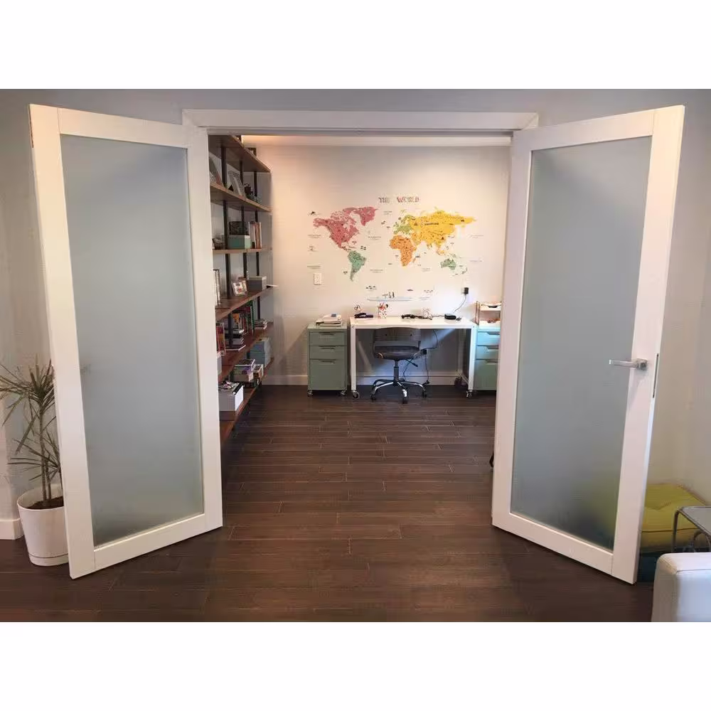 Sartodoors 2102 72 in. x 80 in. Single Panel White Finished Pine Wood Interior Door Slab with Hardware