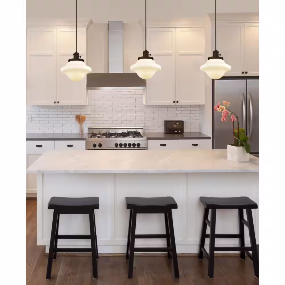 Westinghouse Wanda 1-Light Oil Rubbed Bronze Mini Pendant with Frosted Opal Glass Shade