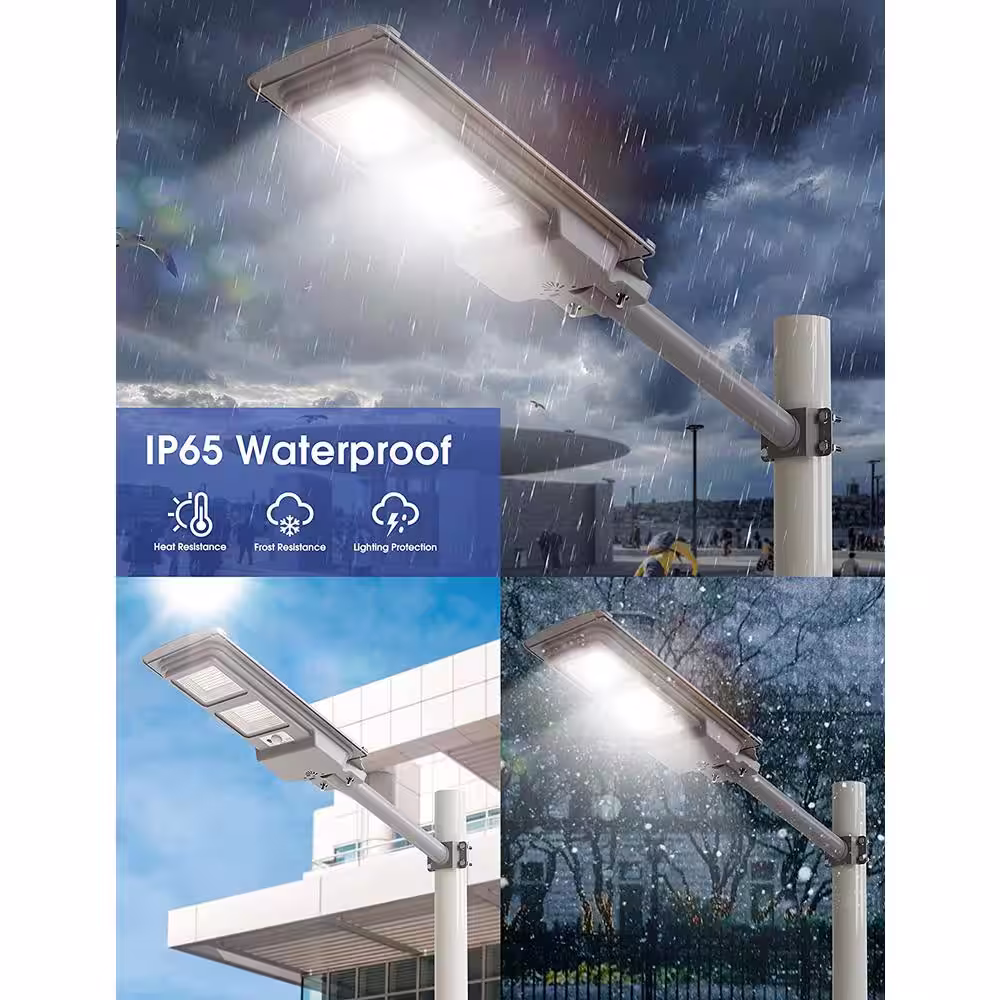 YANSUN 300 -Watt Equivalent 14000 Lumens Integrated LED Black Motion Sensing Dusk to Dawn Flood Light with Remote Control