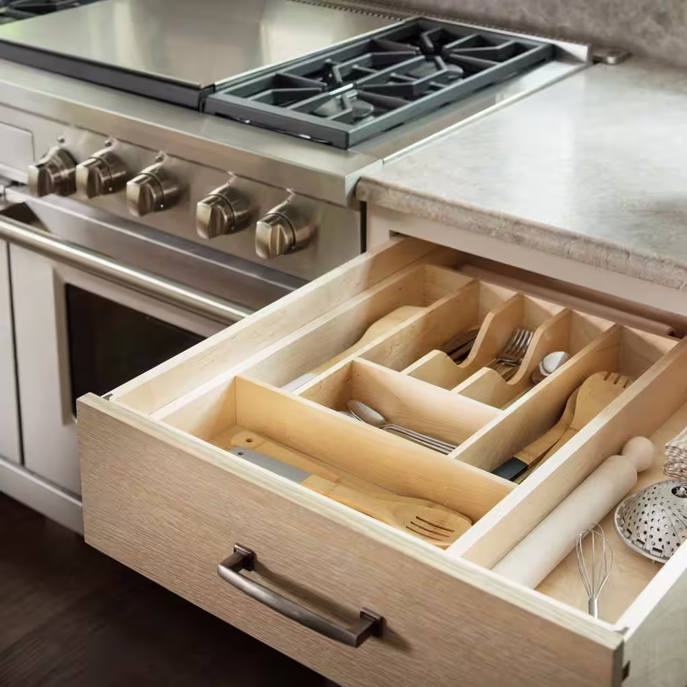 Rev-A-Shelf 2.38 in. H x 20.62 in. W x 22 in. D Large Cabinet Drawer Wood Cutlery Tray Insert