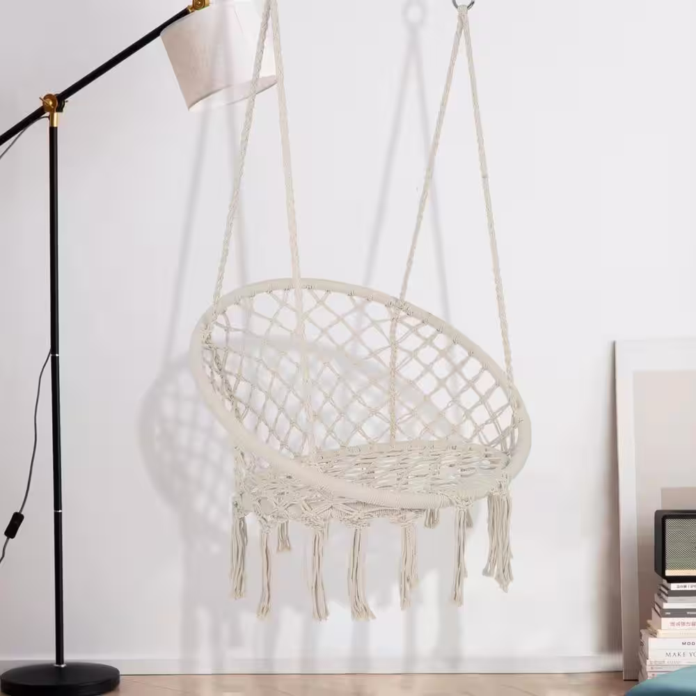 Maincraft 2.6 ft. Portable Hammock Chair in Beige