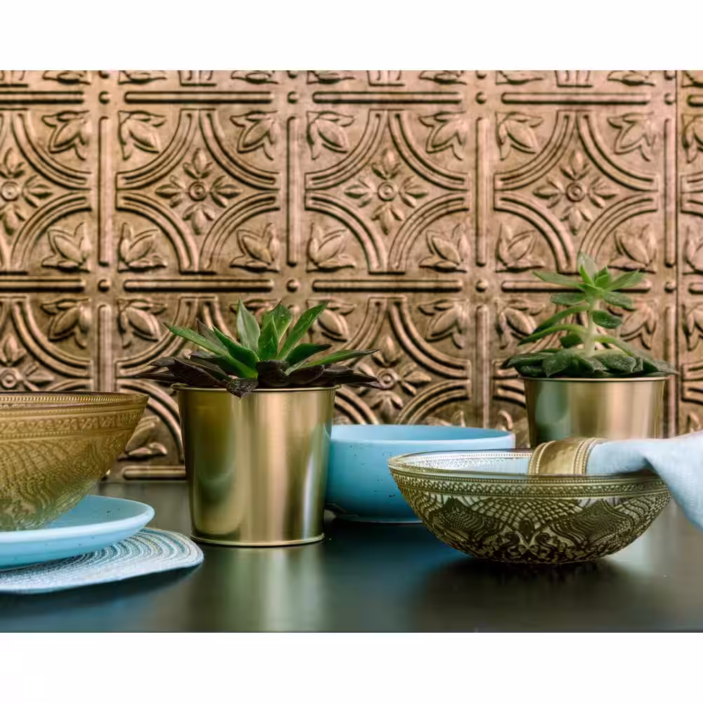 None 18.5'' x 24.3'' Empire Decorative 3D PVC Backsplash Panels in Bronze 1-Piece