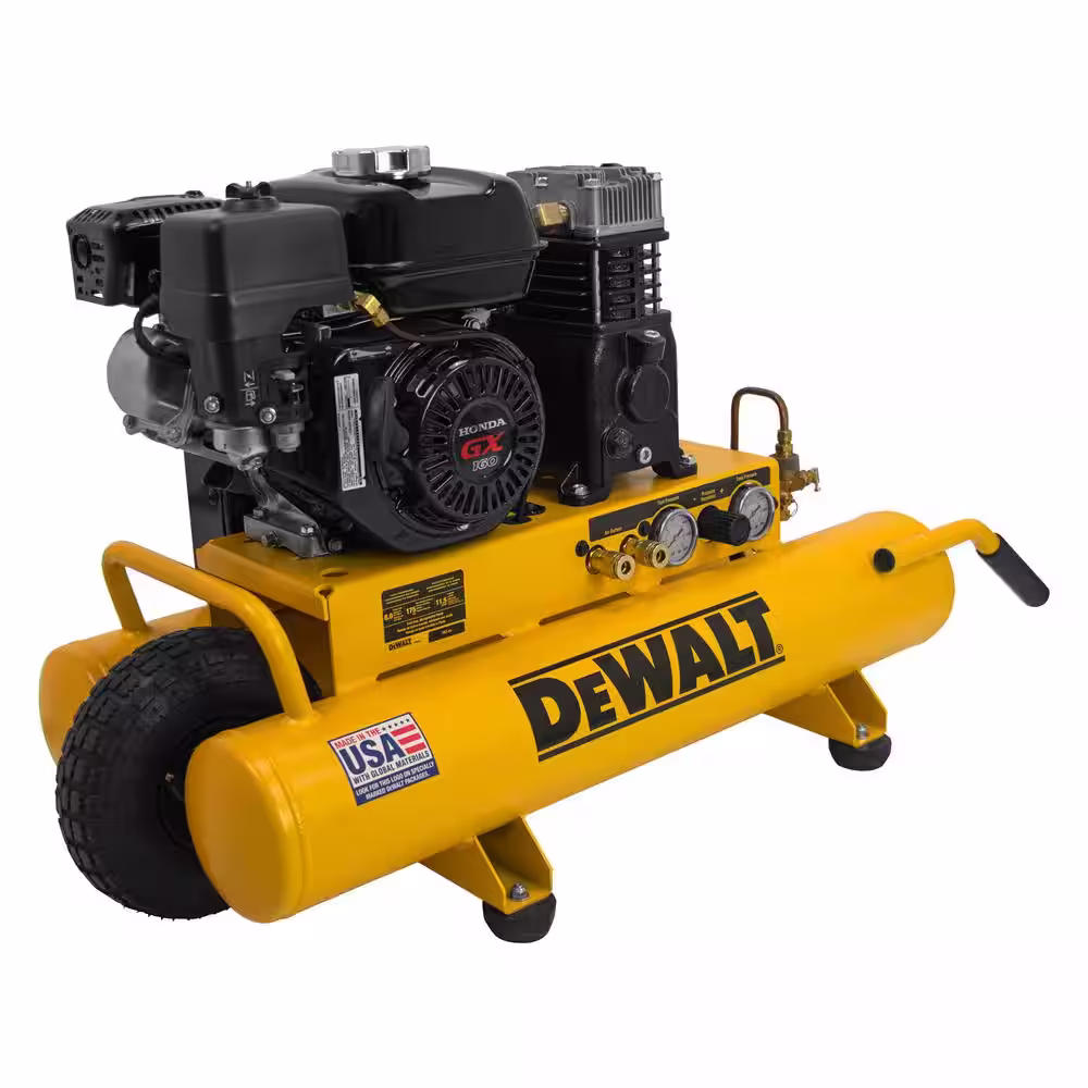 DEWALT 8 Gal. 175 PSI Honda GX160 Gas Powered Wheelbarrow Air Compressor