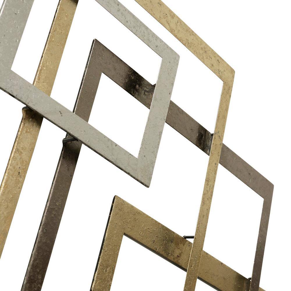 StyleCraft Square Gold Metal Wall Decor