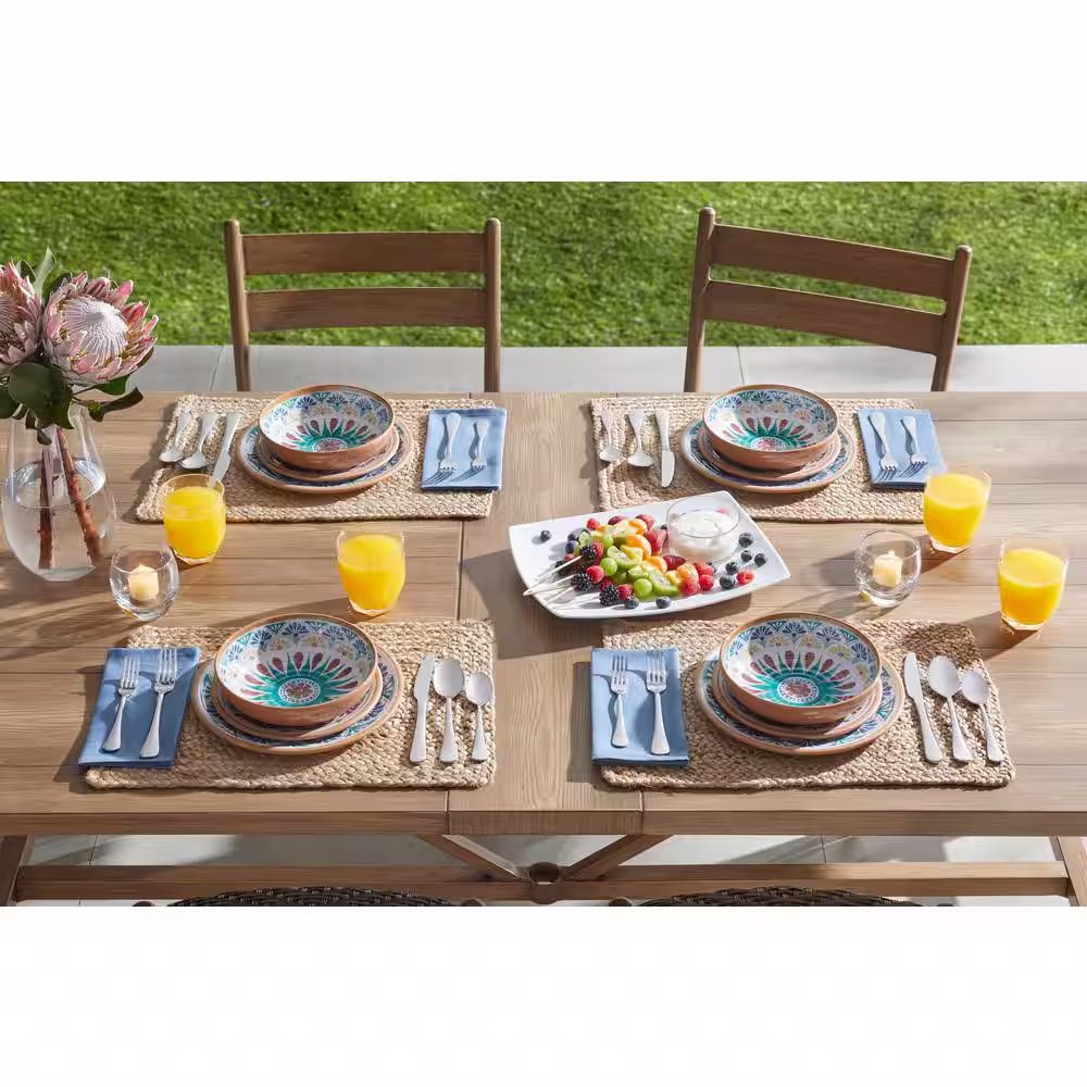 Home Decorators Collection Azria Melamine Dinner Bowls in Multicolor Medallion (Set of 6)