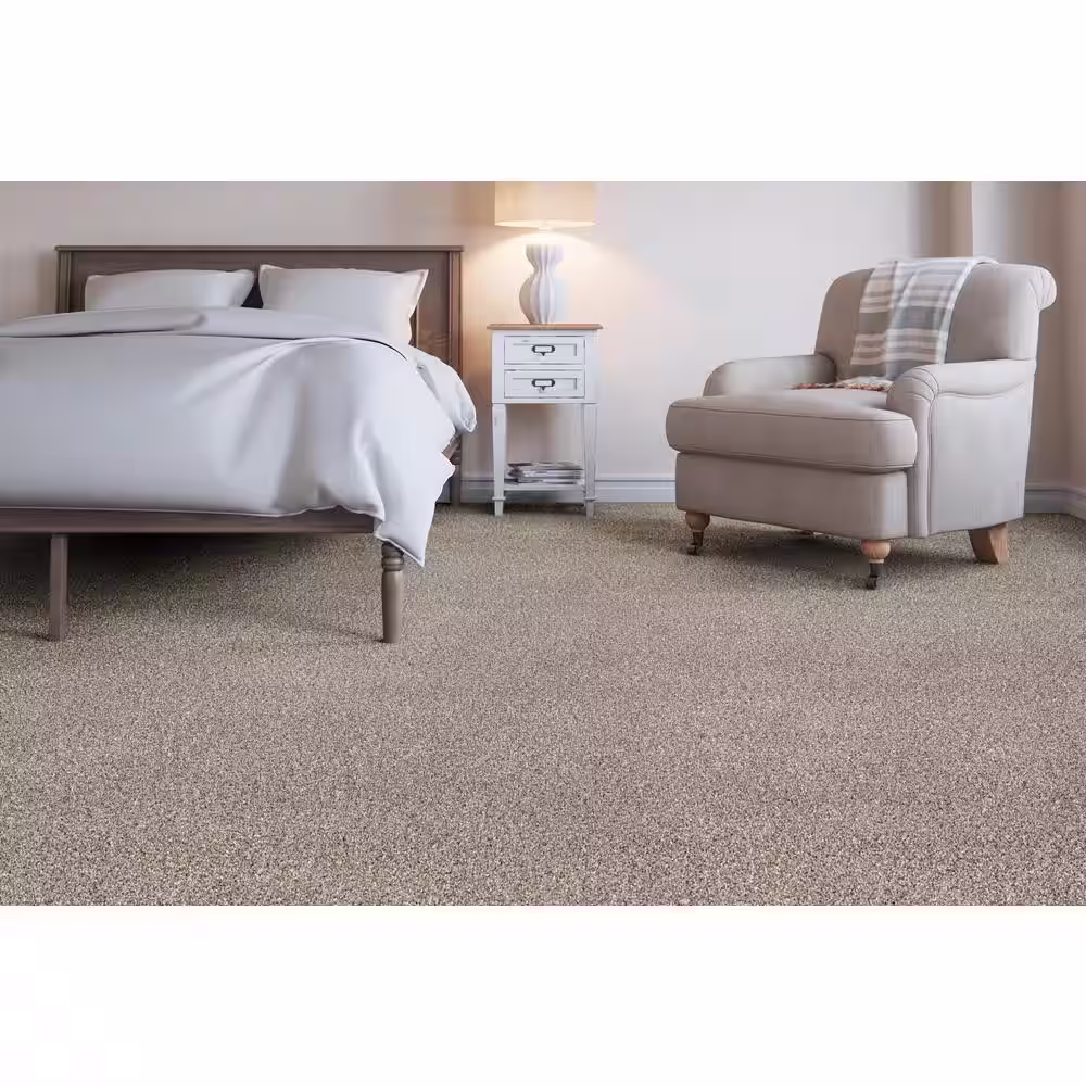 Home Decorators Collection Trendy Threads II - Groovy - Gray 60 oz. SD Polyester Texture Installed Carpet