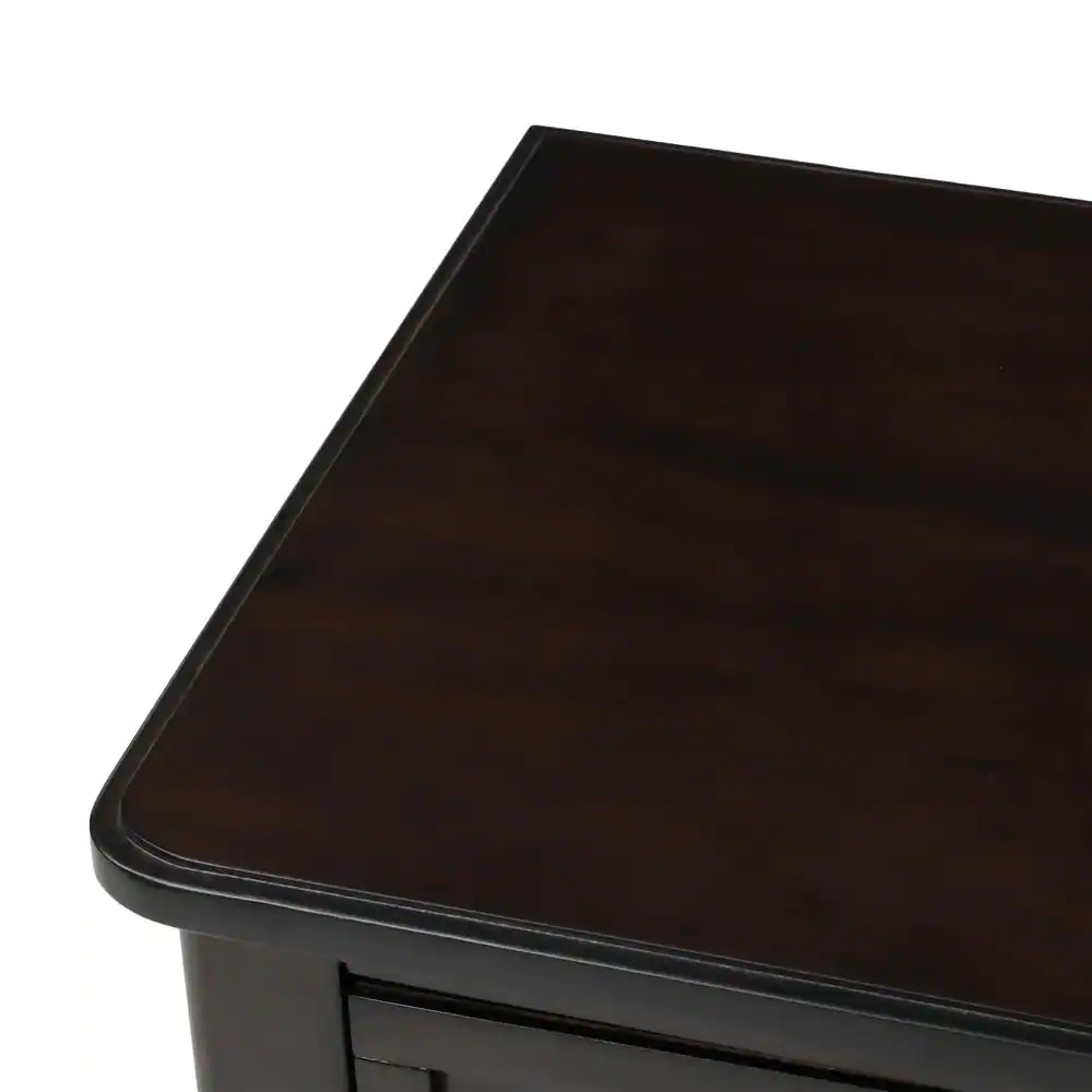 Harper & Bright Designs 24 in. Espresso Standard Rectangle Wood Console Table with 3-Drawers