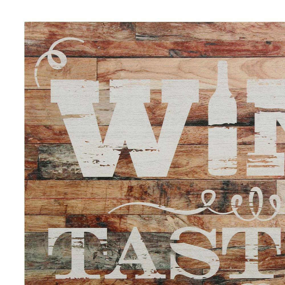 Stonebriar Collection 15 in. x 15 in. Wine Tasting Daily Wooden Wall Art