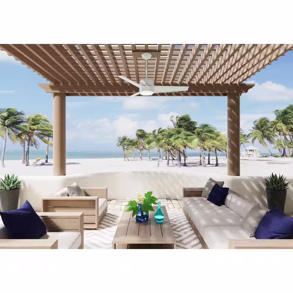Hunter Havoc 54 in. LED Outdoor Fresh White Ceiling Fan with Light Kit and Wall Control Included