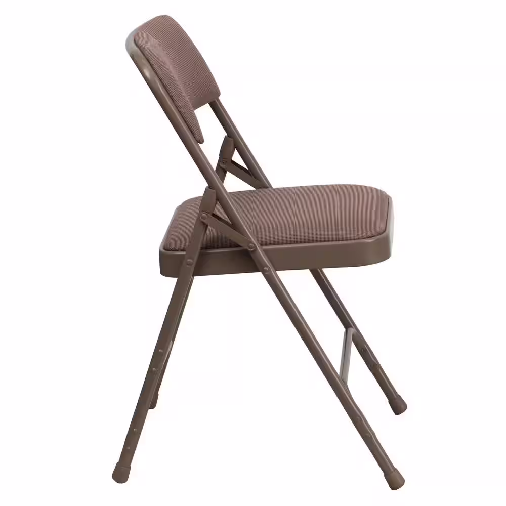 Flash Furniture Beige Fabric/Beige Frame Metal Folding Chair (4-Pack)