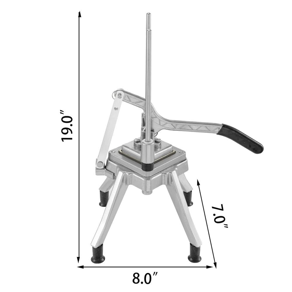 VEVOR 1/2 in. Blade Silver Commercial Vegetable Fruit Chopper Heavy Professional Food Dicer for Tomato Peppers Potato Mushroom