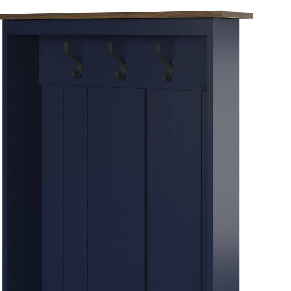 Twin Star Home Insignia Blue Hall Tree with Storage Bench